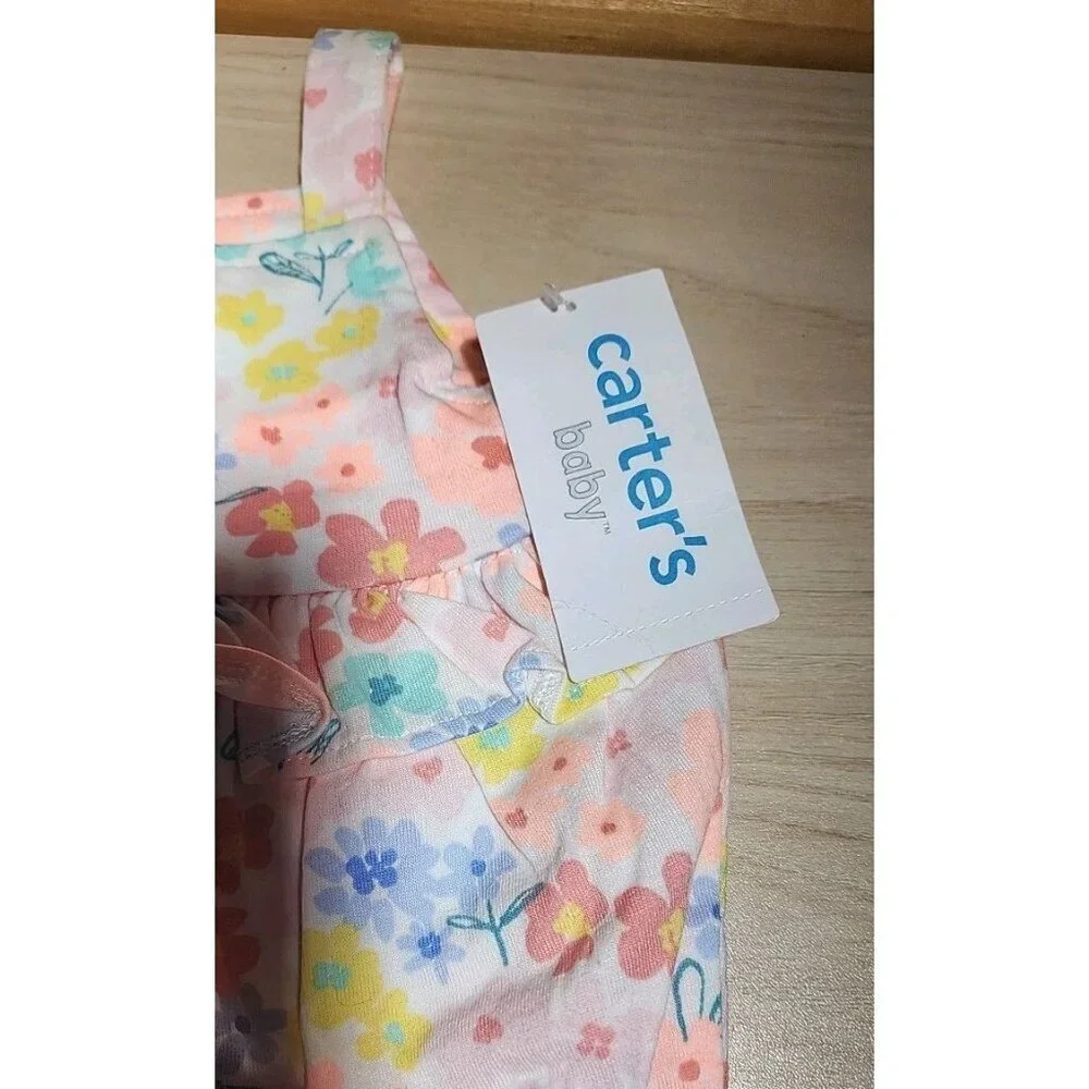 CARTER'S Baby Girls 6 Months  Multicolor Ruffle Floral Rompers